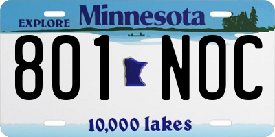 MN license plate 801NOC
