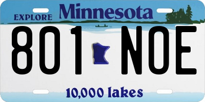 MN license plate 801NOE