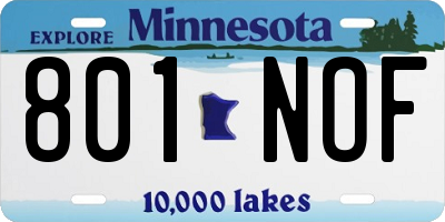MN license plate 801NOF