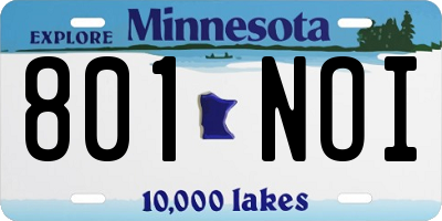 MN license plate 801NOI