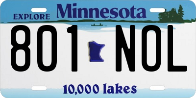 MN license plate 801NOL