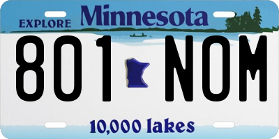 MN license plate 801NOM
