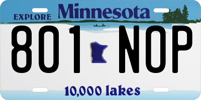 MN license plate 801NOP