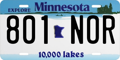 MN license plate 801NOR