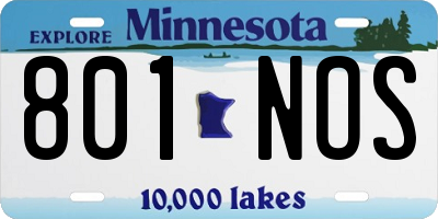MN license plate 801NOS