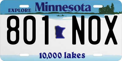 MN license plate 801NOX