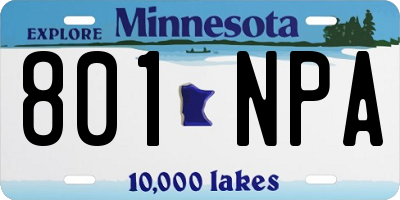 MN license plate 801NPA