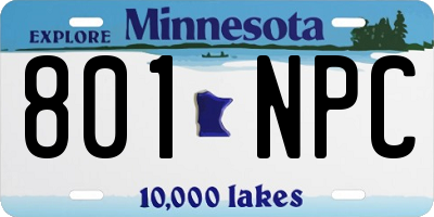 MN license plate 801NPC