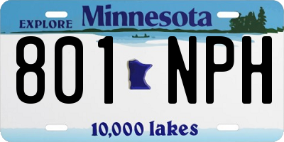 MN license plate 801NPH
