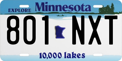 MN license plate 801NXT
