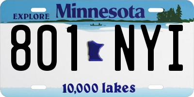 MN license plate 801NYI