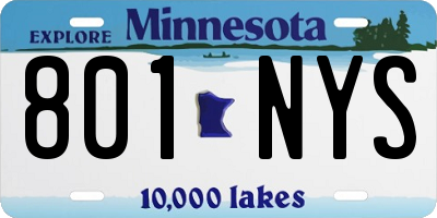 MN license plate 801NYS