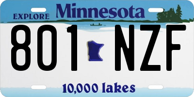 MN license plate 801NZF