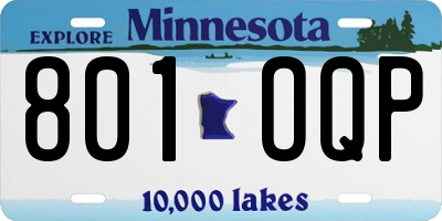 MN license plate 801OQP