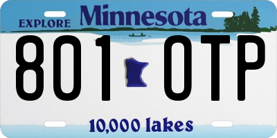 MN license plate 801OTP