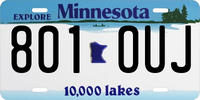 MN license plate 801OUJ