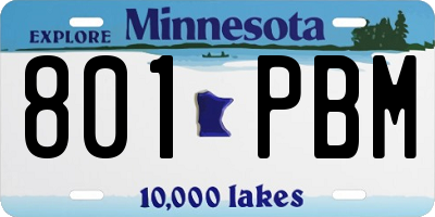 MN license plate 801PBM