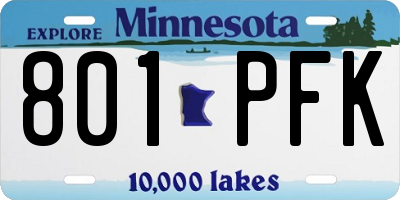 MN license plate 801PFK
