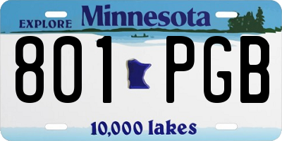 MN license plate 801PGB