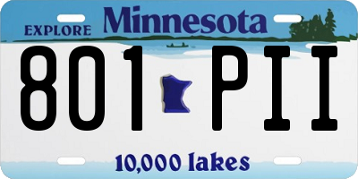 MN license plate 801PII