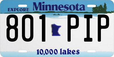 MN license plate 801PIP