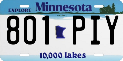 MN license plate 801PIY
