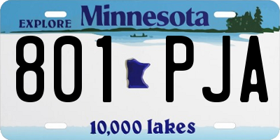 MN license plate 801PJA