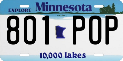 MN license plate 801POP