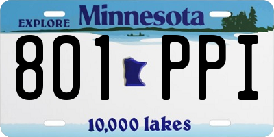 MN license plate 801PPI