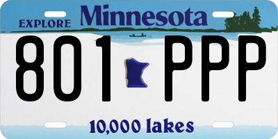 MN license plate 801PPP