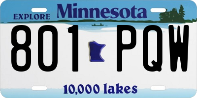 MN license plate 801PQW