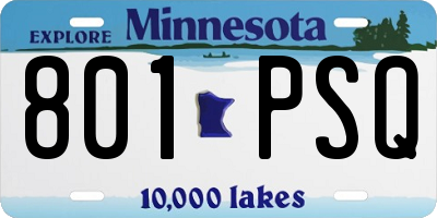 MN license plate 801PSQ
