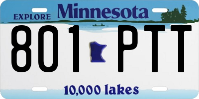 MN license plate 801PTT