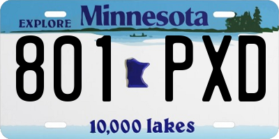 MN license plate 801PXD