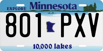 MN license plate 801PXV