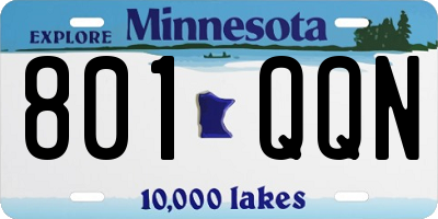 MN license plate 801QQN