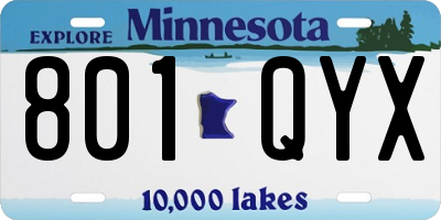 MN license plate 801QYX