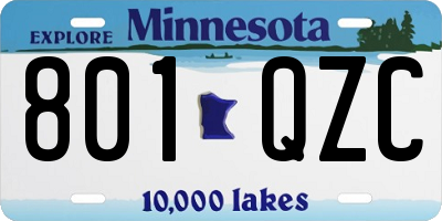 MN license plate 801QZC