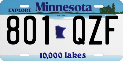 MN license plate 801QZF