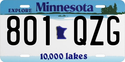 MN license plate 801QZG