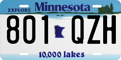 MN license plate 801QZH