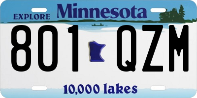 MN license plate 801QZM