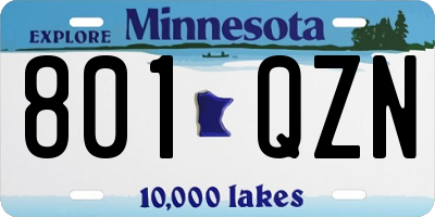 MN license plate 801QZN