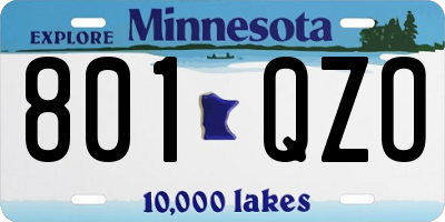 MN license plate 801QZO