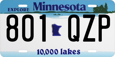 MN license plate 801QZP