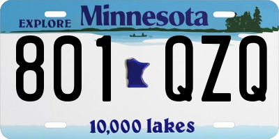 MN license plate 801QZQ