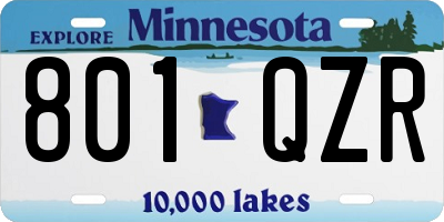 MN license plate 801QZR
