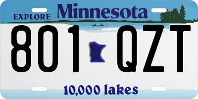 MN license plate 801QZT