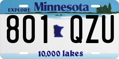 MN license plate 801QZU