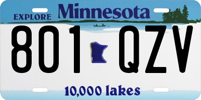 MN license plate 801QZV
